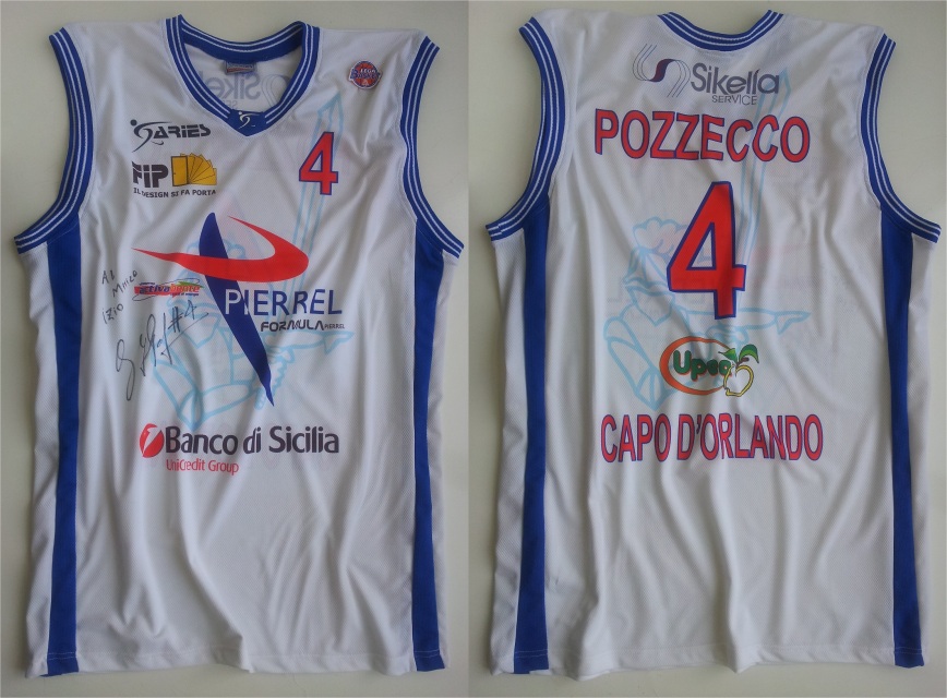 2007-08 Pozzecco Gianmarco - Pierrel Capo D'Orlando (Match Worn) - Taglia XXL (87 x 65 cm)