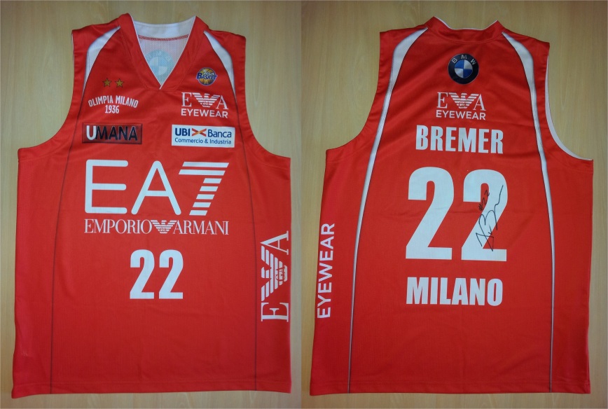 2012-13 Bremer JR - EA7 Milano (Match Worn - Playoff) - Taglia XL (62 X 86 cm)