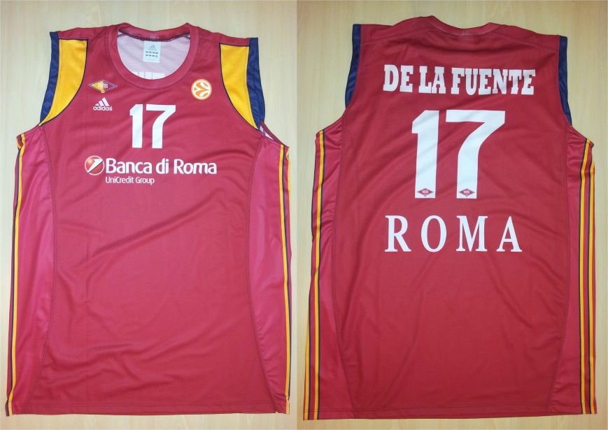 2008-09 Rodrigo De La Fuente - Lottomatica Roma (Match Worn - Euroleague) - Taglia XXL (62 X 89 cm)