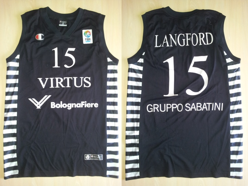 2008-09 Keith Langford - Virtus Bolognafiere (Match Worn - Eurochallenge) - Taglia XL (57 X 83 cm)
